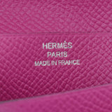 HERMES HERMES エルメス 財布 コンパクト  ローズパープル シルバー金具 C刻印(2018年頃) ユニセックス ヴォーエプソン 二つ折り財布 Aランク 中古 銀蔵