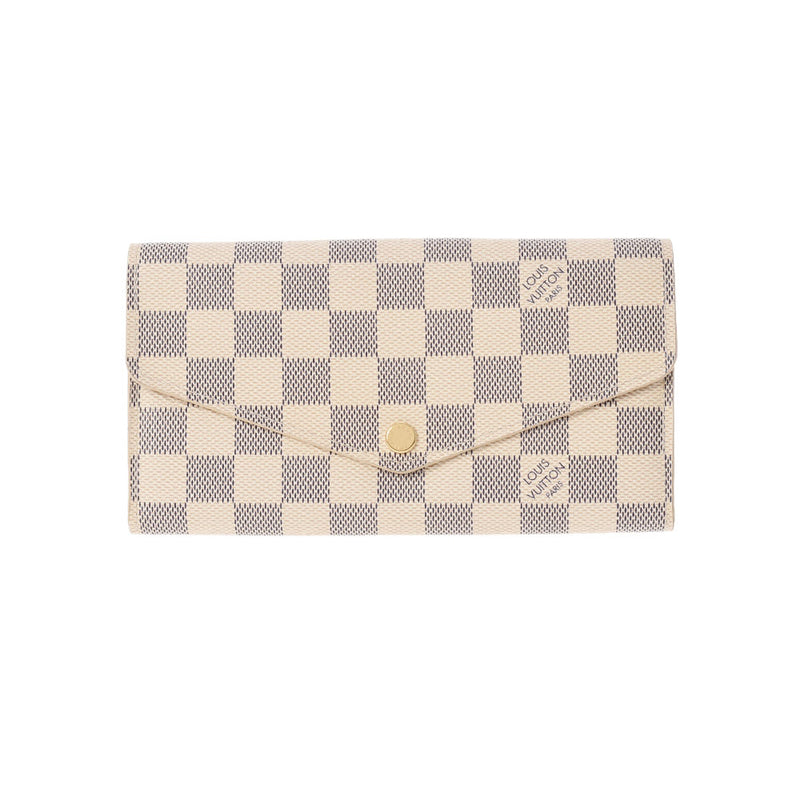 LOUIS VUITTON Louis Vuitton Damier Azur Portofoyilla White N63208 Unisex Damier Zuru Canvas Wallet A Rank used Ginzo