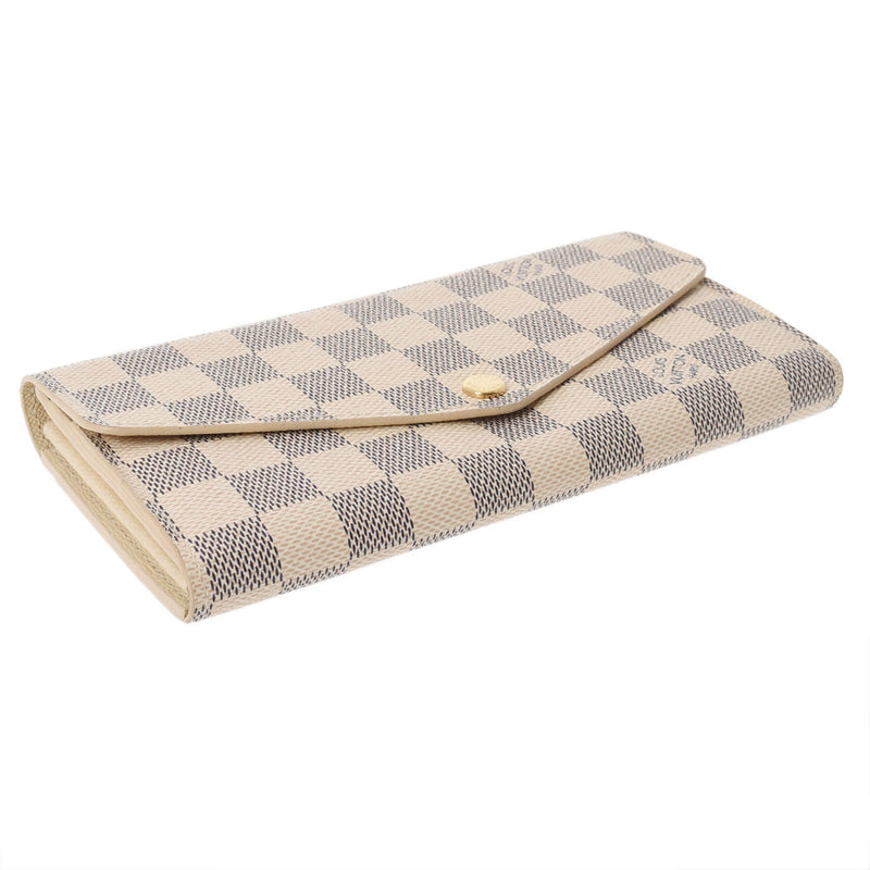 LOUIS VUITTON Louis Vuitton Damier Azur Portofoyilla White N63208 Unisex Damier Zuru Canvas Wallet A Rank used Ginzo