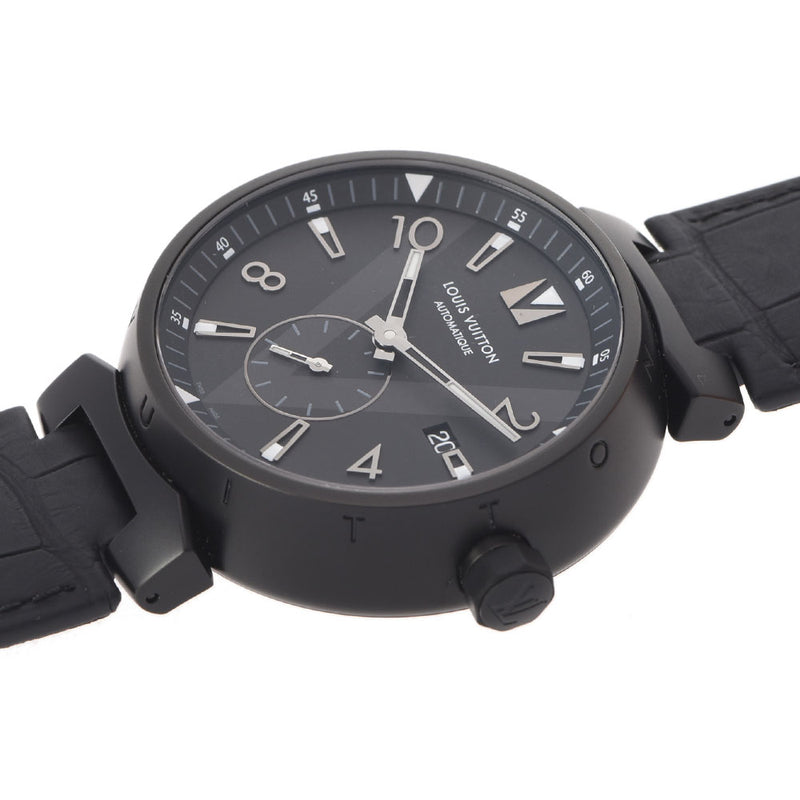 ルイヴィトンタンブール オールブラック メンズ 腕時計 Q1D22 LOUIS 