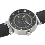 LOUIS VUITTON Louis Vuitton Tambul Moon GMT Q8D30 Men's SS/Leather Watch Quartz Black Dial A Rank Used Ginzo