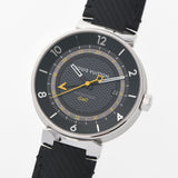 LOUIS VUITTON Louis Vuitton Tambul Moon GMT Q8D30 Men's SS/Leather Watch Quartz Black Dial A Rank Used Ginzo