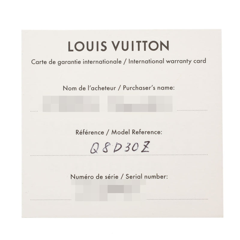 LOUIS VUITTON ルイヴィトン タンブール ムーンGMT Q8D30 メンズ SS/革 腕時計 クオーツ 黒文字盤 Aランク 中古 銀蔵