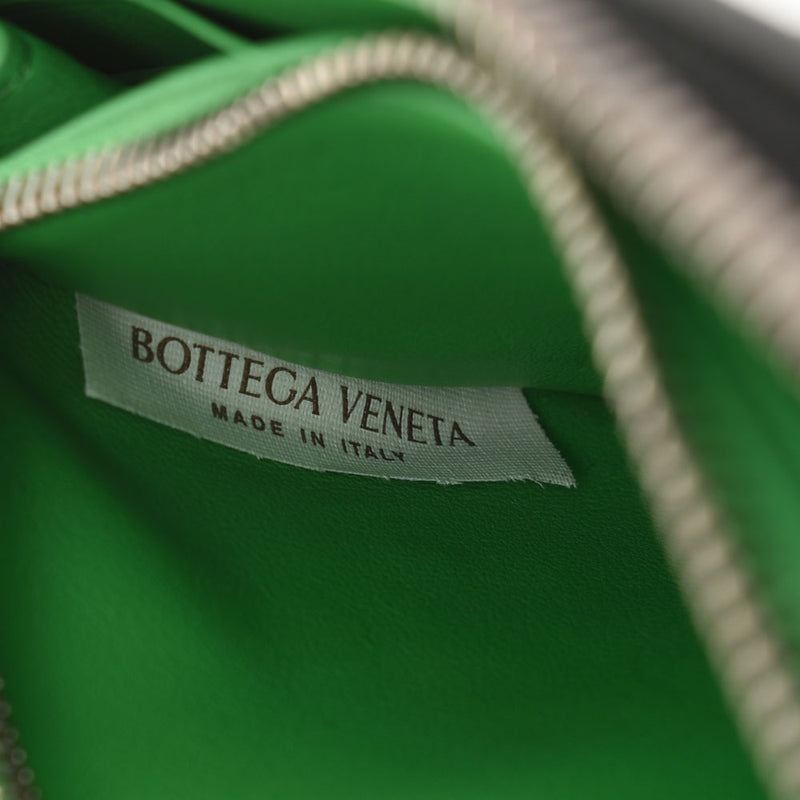 BOTTEGAVENETA ボッテガヴェネタ ジップアラウンドウォレット イントレチャート 黒/緑 P016677550 ユニセックス カーフ 長財布 Aランク 中古 銀蔵