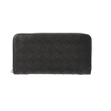 BOTTEGAVENETA ボッテガヴェネタ ジップアラウンドウォレット イントレチャート 黒/緑 P016677550 ユニセックス カーフ 長財布 Aランク 中古 銀蔵