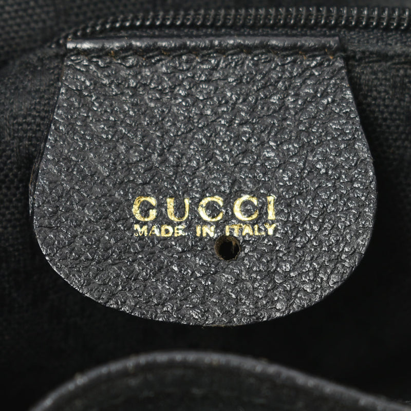 Gucci Gucci Bamboo Mini Sale Black Ladies皮革绒面背包AB AB等级使用Ginzo