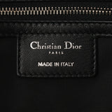 克里斯蒂安·迪奥（Christian dior Christian dior Ladion dior Kanage链）黑色银色支架女士Lam Skin Tote Bag A级使用Ginzo