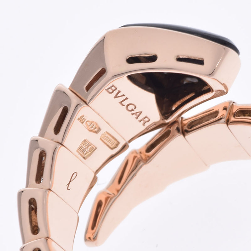 BVLGARI Bvlgari Selpenti Viper Size L Ladies K18RG/Diamond/Onyxling/Ring A Rank Used Ginzo