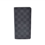 LOUIS VUITTON Louis Vuitton Damier Graphit Portofoyille Brother Black N62665 Men's Dami Graphit Canvas Wallet AB Rank Used Ginzo