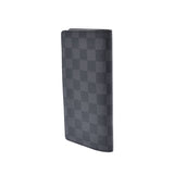 LOUIS VUITTON Louis Vuitton Damier Graphit Portofoyille Brother Black N62665 Men's Dami Graphit Canvas Wallet AB Rank Used Ginzo