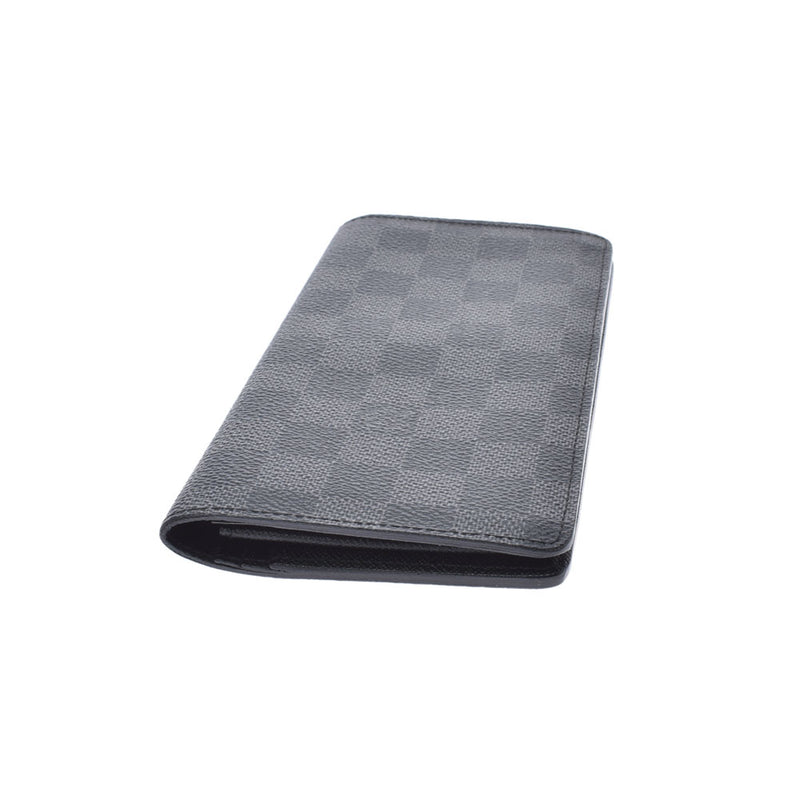 LOUIS VUITTON Louis Vuitton Damier Graphit Portofoyille Brother Black N62665 Men's Dami Graphit Canvas Wallet AB Rank Used Ginzo