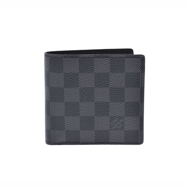 LOUIS VUITTON Louis Vuitton Damier Graphit Portofoy Yumarco Old Type Black N62664 Men's Dami Graphit Canvas Bi -fold Wallet A Rank Used Ginzo