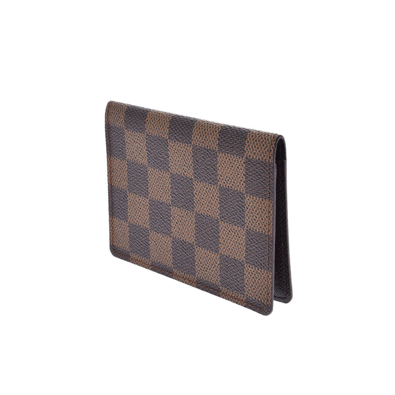 LOUIS VUITTON Louis Vuitton Dami Portodu Cult Vertical Brown N60533 Unisex Damier Cambus Pass Case AB Rank Used Ginzo