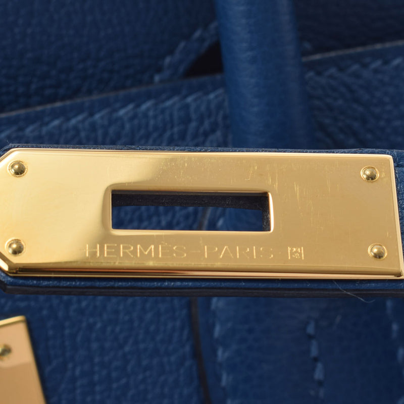 HERMES Hermes Birkin 30 Deep Blue Gold Bracket D (Around 2019) Ladies Toryon Byoyo Handbag A Rank Used Ginzo