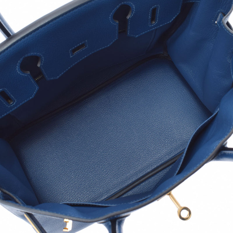 HERMES Hermes Birkin 30 Deep Blue Gold Bracket D (Around 2019) Ladies Toryon Byoyo Handbag A Rank Used Ginzo