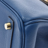 HERMES Hermes Birkin 30 Deep Blue Gold Bracket D (Around 2019) Ladies Toryon Byoyo Handbag A Rank Used Ginzo