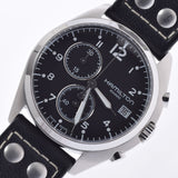 HAMILTON Hamilton Khaki Pilot Chronograph H765120 Men's SS/Leather Watch Automatic Black Dial A Rank Used Ginzo