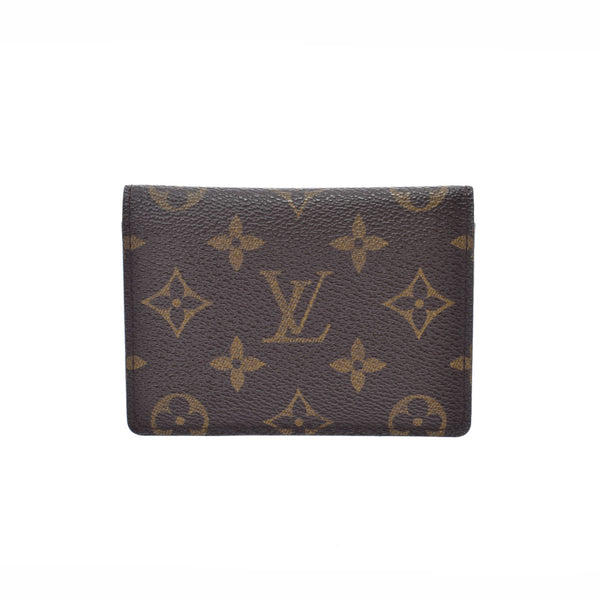 LOUIS VUITTON Louis Vuitton Monogram Portudou Cult Vertical Brown M60533 Unisex Monogram Canvas Pass Case AB Rank Used Ginzo