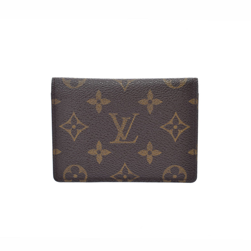 LOUIS VUITTON Louis Vuitton Monogram Portudou Cult Vertical Brown M60533 Unisex Monogram Canvas Pass Case AB Rank Used Ginzo