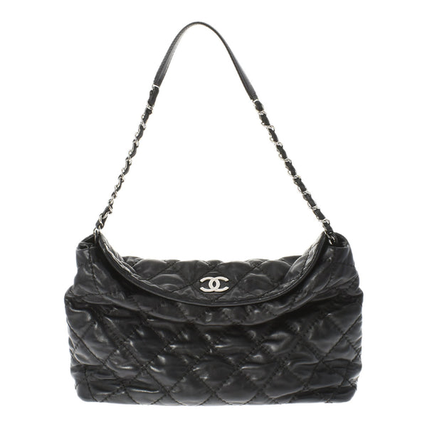 CHANEL Chanel Matrasse Ultra Stitch Chain Black Silver Bracket Ladies Calf Shoulder Bag A Rank used Ginzo