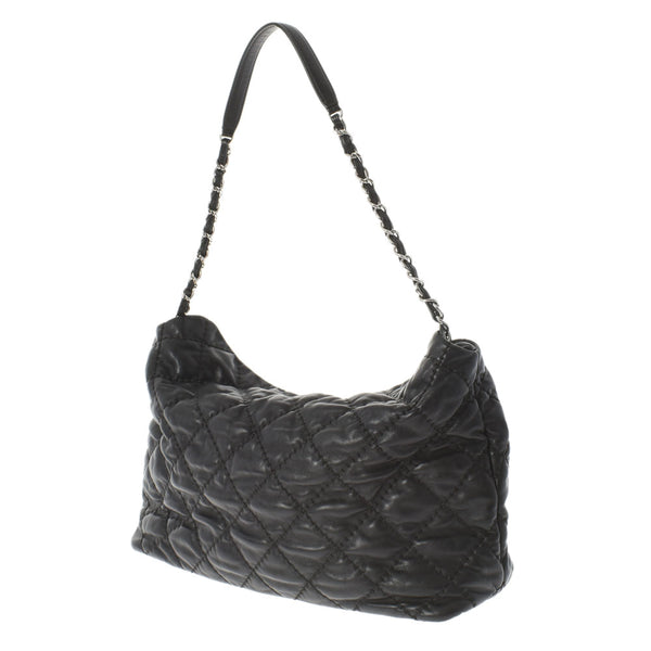 CHANEL Chanel Matrasse Ultra Stitch Chain Black Silver Bracket Ladies Calf Shoulder Bag A Rank used Ginzo