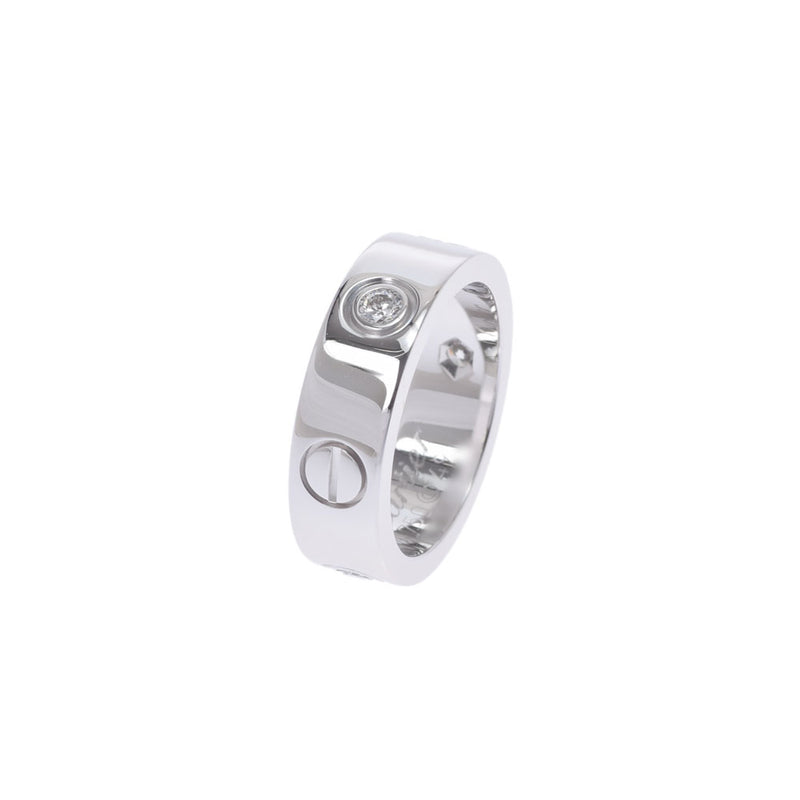 Cartier Cartier Love Ring Half Diamond #49 9 Ladies K18WG Ring / Ring A Rank Used Ginzo