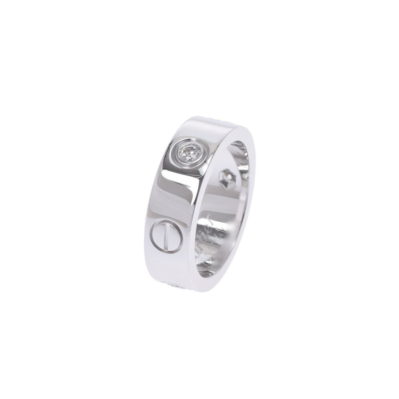 Cartier Cartier Love Ring Half Half Diamond＃49 9 Ladies K18WG戒指 /戒指级二手Ginzo