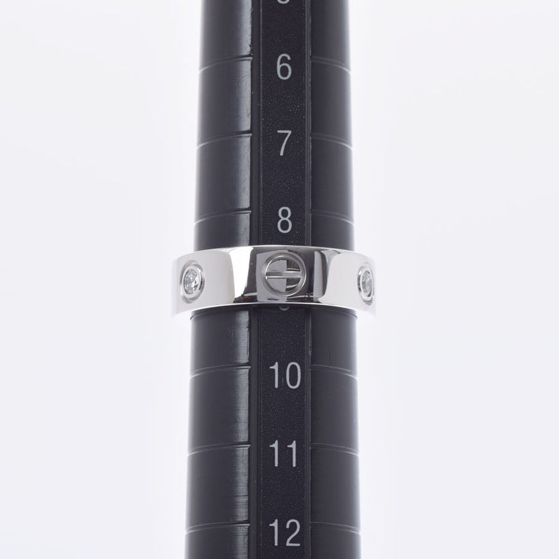 Cartier Cartier Love Ring Half Diamond #49 9 Ladies K18WG Ring / Ring A Rank Used Ginzo