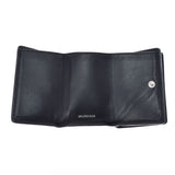 BALENCIAGA Balenciaga Ebriday Mini Wallet Black/White Ladies Leather Three Fold Wallet B Rank used Ginzo