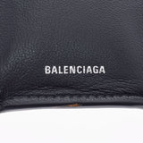 BALENCIAGA Balenciaga Ebriday Mini Wallet Black/White Ladies Leather Three Fold Wallet B Rank used Ginzo