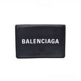 BALENCIAGA Balenciaga Ebriday Mini Wallet Black/White Ladies Leather Three Fold Wallet B Rank used Ginzo