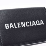 BALENCIAGA Balenciaga Ebriday Mini Wallet Black/White Ladies Leather Three Fold Wallet B Rank used Ginzo