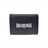 BALENCIAGA バレンシアガ キャッシュミニウォレット  黒 ユニセックス レザー 三つ折り財布 ABランク 中古 銀蔵