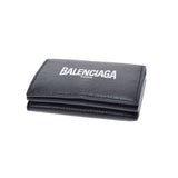 BALENCIAGA バレンシアガ キャッシュミニウォレット  黒 ユニセックス レザー 三つ折り財布 ABランク 中古 銀蔵