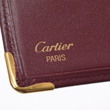 CARTIER カルティエ マスト  ボルドー ユニセックス カーフ 二つ折り財布 Bランク 中古 銀蔵