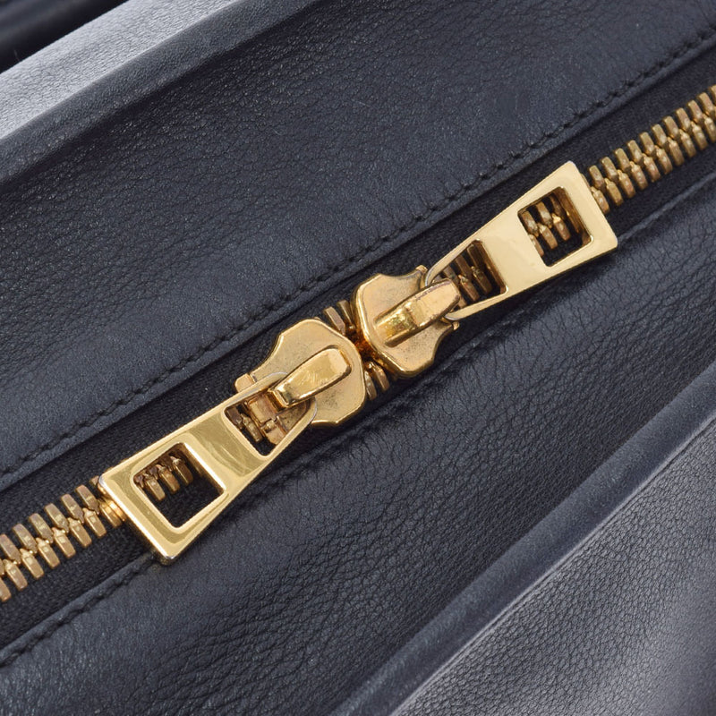 LOEWE Loewe Amasona 28 2WAY Bag Black Gold Bracket Ladies Calf Handbag B Rank used Ginzo