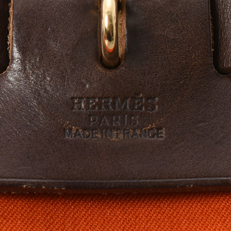 爱马仕爱马仕（Hermes Hermes）Elebag广告PM橙色/红金支架□G刻（2003年）Munisex Canvas/vash Rucksack Daypack B Rank二手Ginzo