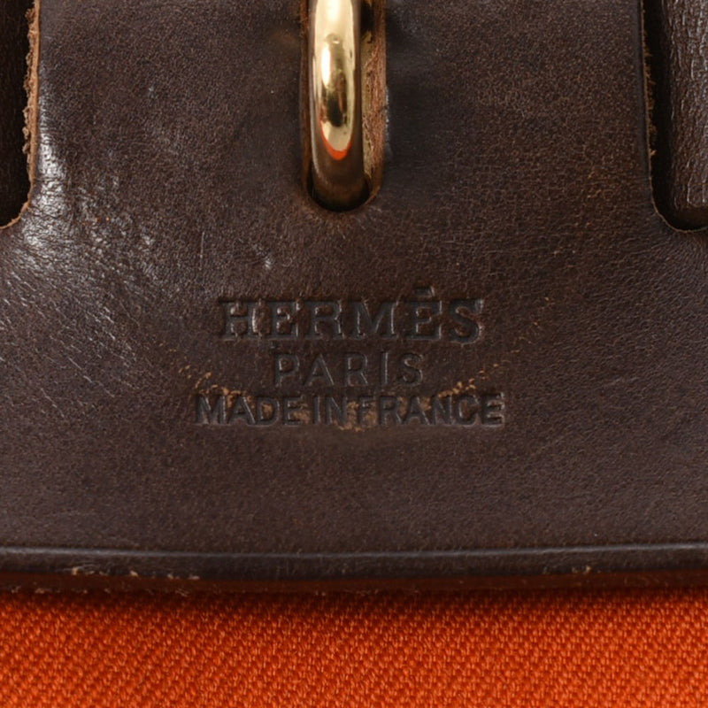 HERMES Hermes Elebag Ad PM Orange/Red Gold Bracket □ G engraved (around 2003) Unisex canvas/Vash rucksack daypack B rank used Ginzo