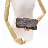 路易威顿路易·维顿（Louis Vuitton）路易威登（Louis Vuitton）会标pochette pochette twin gm棕色M51852女士会标帆布肩袋B等级二手ginzo