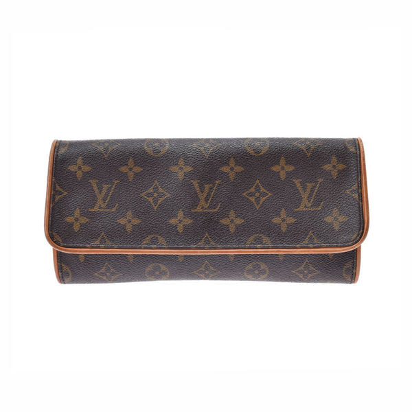 路易威顿路易·维顿（Louis Vuitton）路易威登（Louis Vuitton）会标pochette pochette twin gm棕色M51852女士会标帆布肩袋B等级二手ginzo