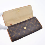 路易威顿路易·维顿（Louis Vuitton）路易威登（Louis Vuitton）会标pochette pochette twin gm棕色M51852女士会标帆布肩袋B等级二手ginzo