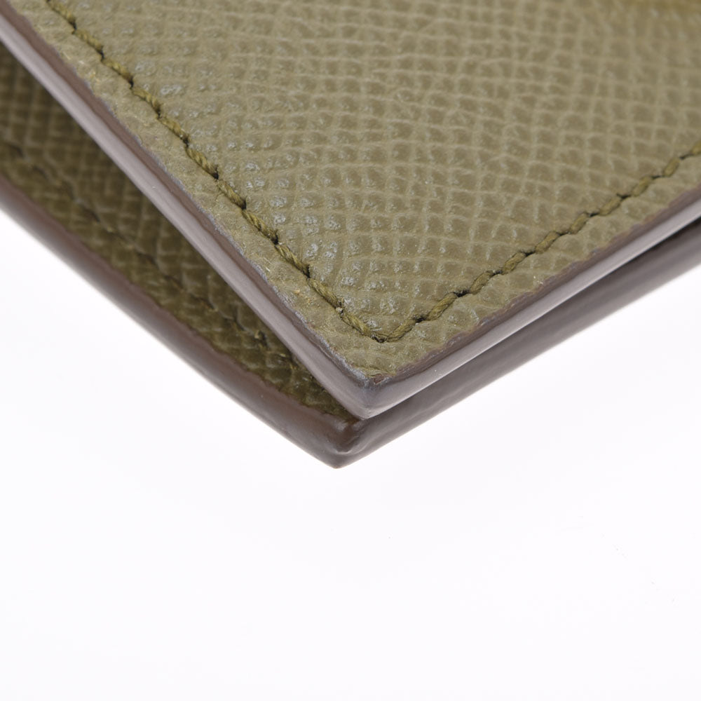 フェラガモガンチーニ カーキ ゴールド金具 レディース レザー 二