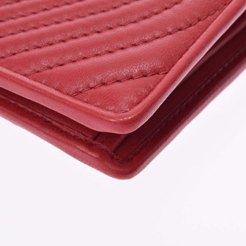 MIUMIU Miu Miu Heart Red 5MV204 Ladies Leather Bi -fold Wallet A Rank used Ginzo