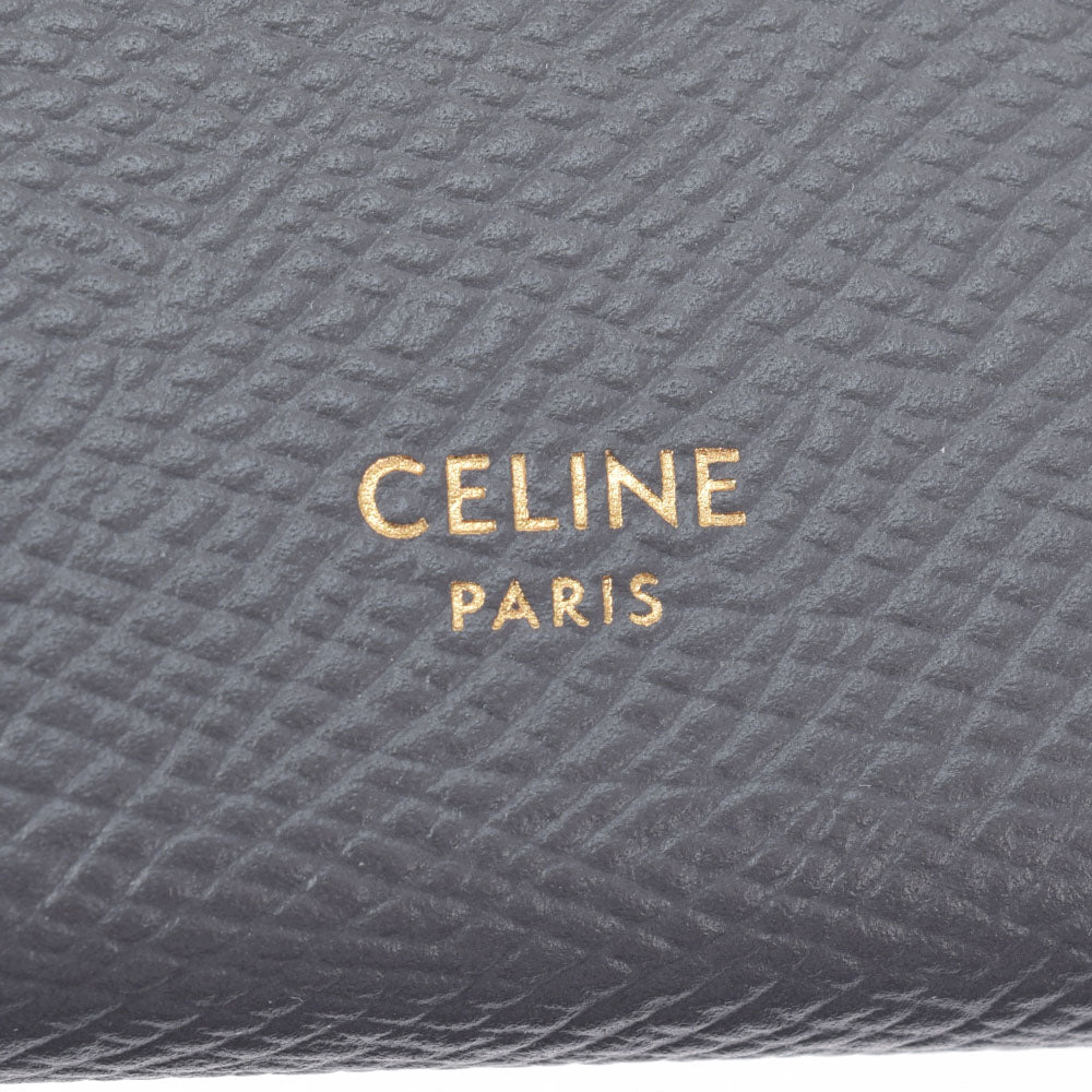 セリーヌミディアム ストラップウォレット グレー/ピンク ゴールド金具 レディース カーフ 二つ折り財布 CELINE 中古 – 銀蔵オンライン