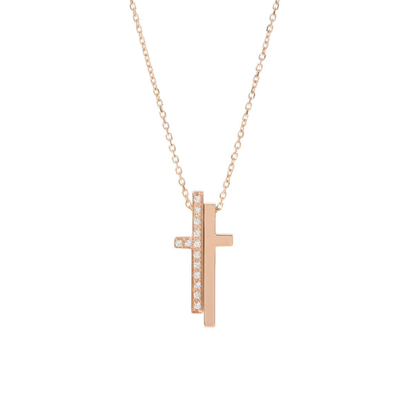 GUCCI Gucci Separate Cross Unisex K18PG Necklace A Rank used Ginzo