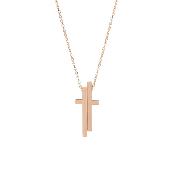 GUCCI Gucci Separate Cross Unisex K18PG Necklace A Rank used Ginzo