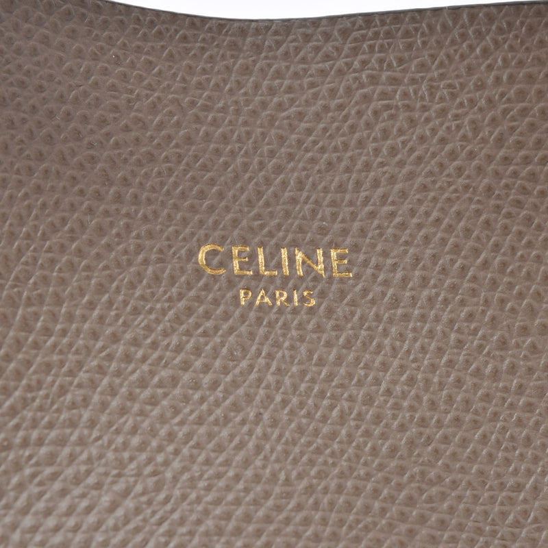 CELINE セリーヌ スモール カバ 新ロゴ 2WAY グレー レディース レザー GP ハンドバッグ Aランク 中古 銀蔵