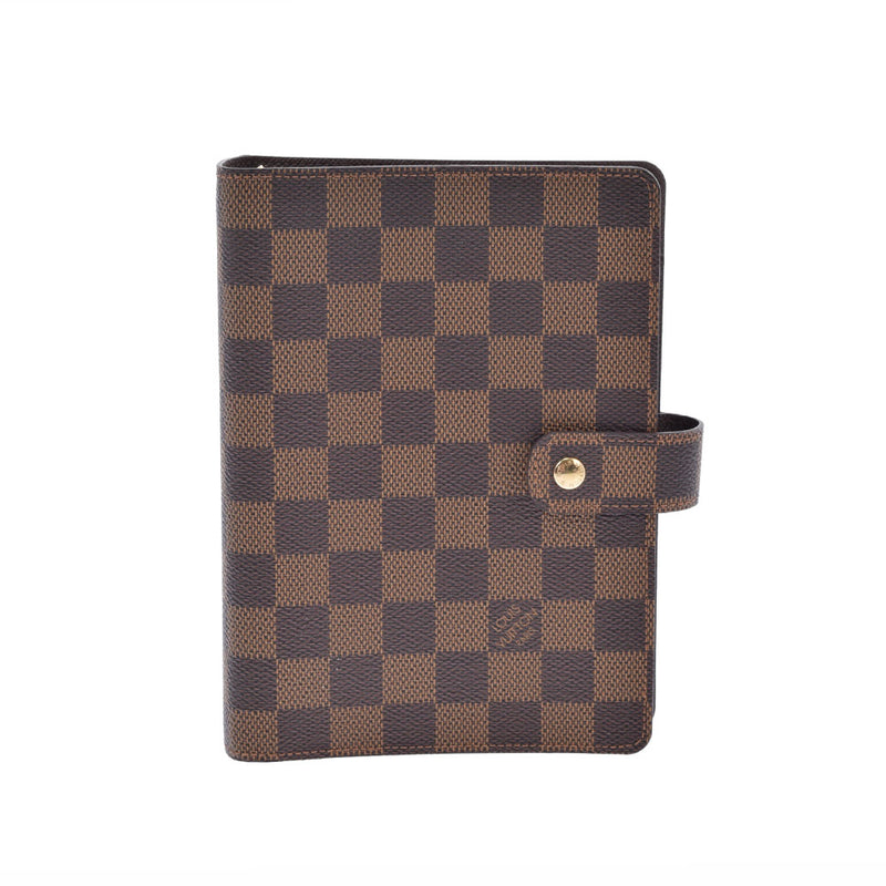 路易·威登（Louis Vuitton）路易·维顿（Louis Vuitton）达米尔·达米尔（Damier Damier Damier）议程MM BROWN R20240男士Damier Cambus笔记本封面AB级使用Ginzo