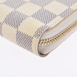 LOUIS VUITTON Louis Vuitton Damier Azur Zippy Wallet White N41660 Unisex Damier Zuru Canvas Long Wallet B Rank Used Ginzo