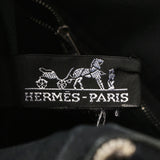 HERMES エルメス サクソー MM アイボリー/黒 ユニセックス キャンバス ハンドバッグ Bランク 中古 銀蔵